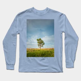 solitary tree in the meadow Long Sleeve T-Shirt